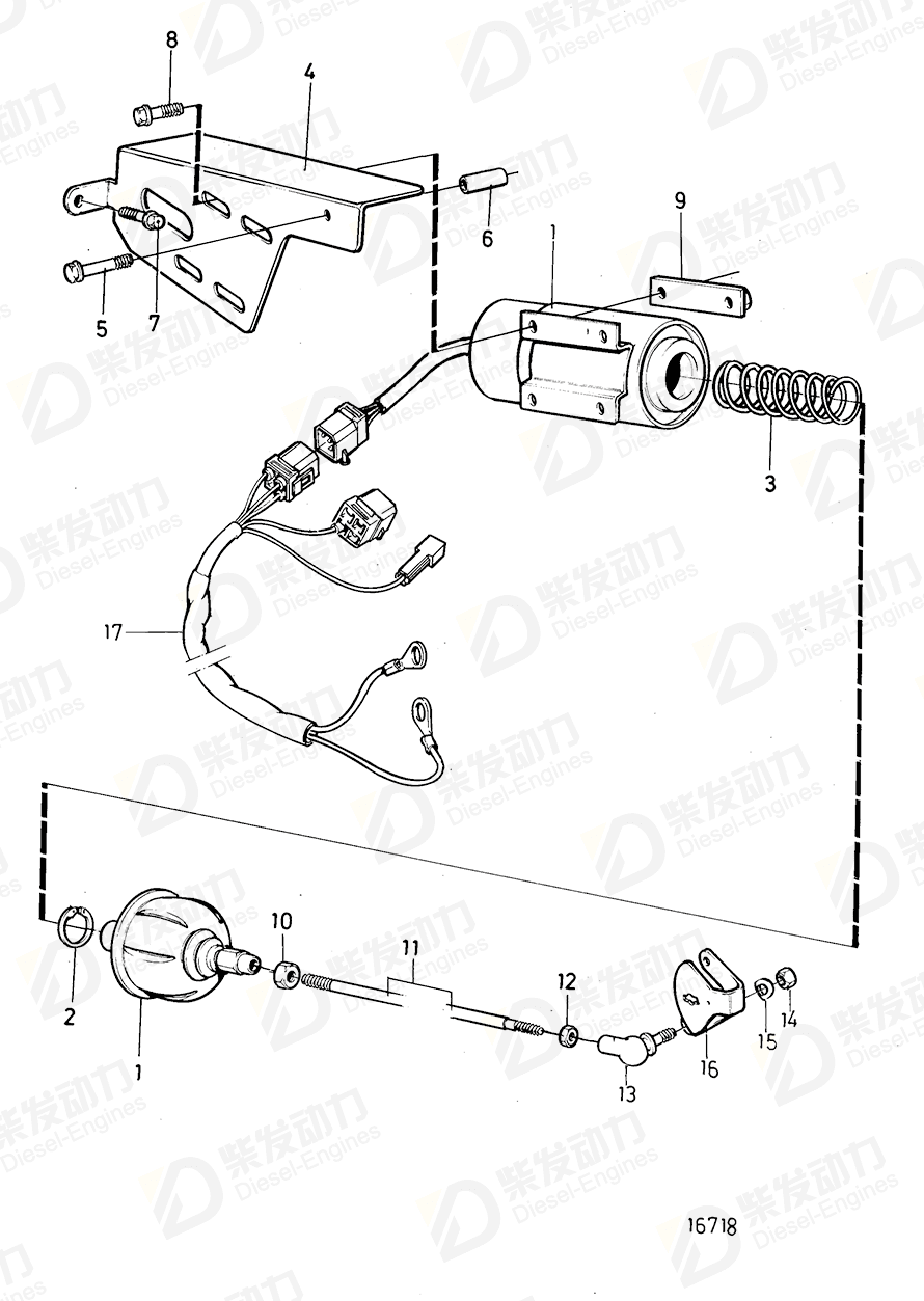 VOLVO Control rod 864180 Drawing